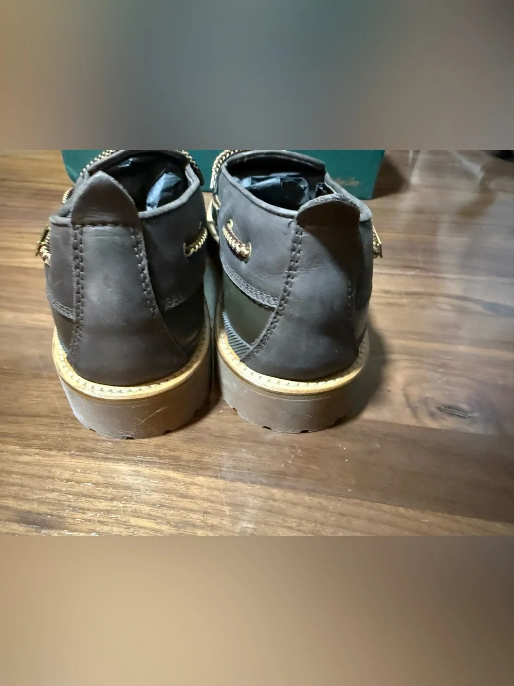 AIME LEON DORE Pápia Moc “Coffee Bean” Size 11 Brown Leather Rubber Boots Shoes